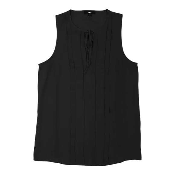 J.Crew [XS] Women's Pleated Tie-Neck Tank Blouse - Picture 3 of 9